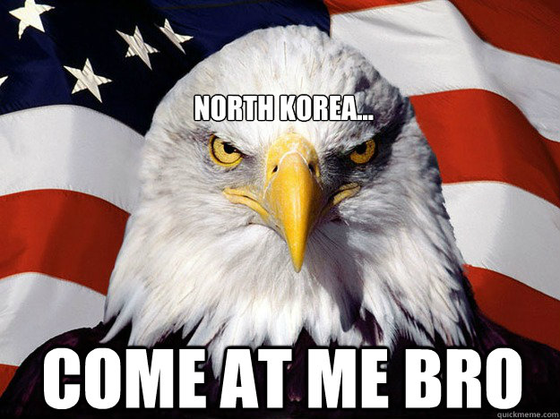 North Korea... Come at me bro  Patriotic Eagle