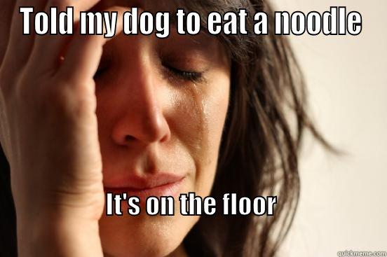 TOLD MY DOG TO EAT A NOODLE IT'S ON THE FLOOR                                                                     First World Problems