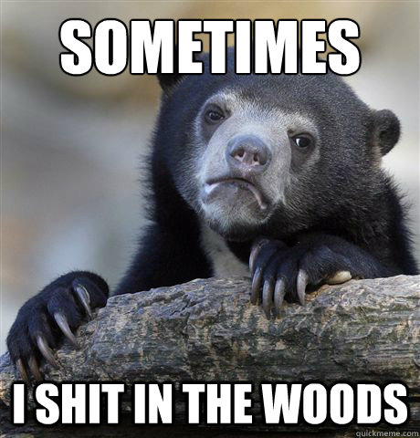 Sometimes i shit in the woods  Confession Bear