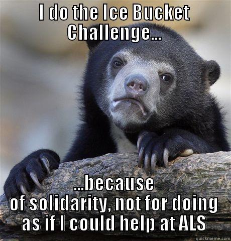 I DO THE ICE BUCKET CHALLENGE... ...BECAUSE OF SOLIDARITY, NOT FOR DOING AS IF I COULD HELP AT ALS Confession Bear