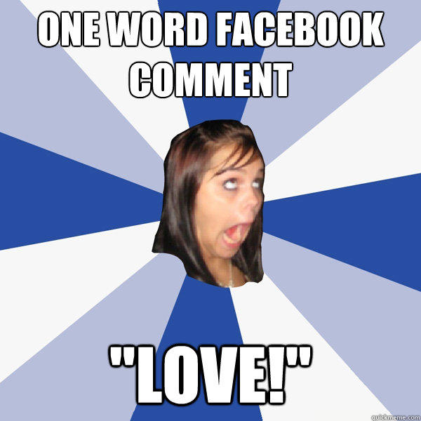 One word facebook Comment 