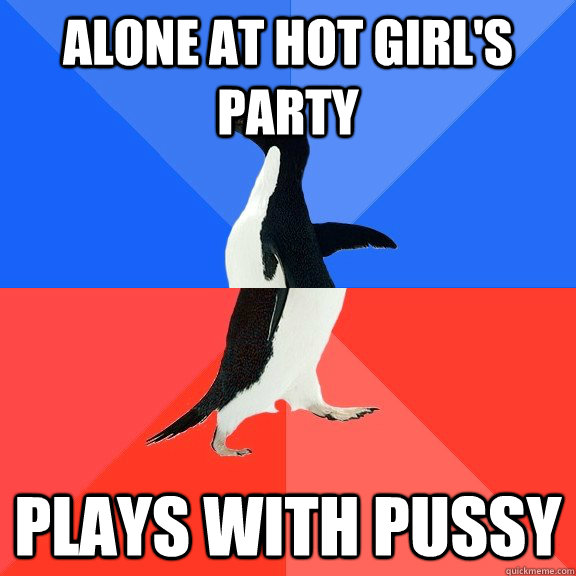 Alone at hot girl's party Plays with pussy  Socially Awkward Awesome Penguin