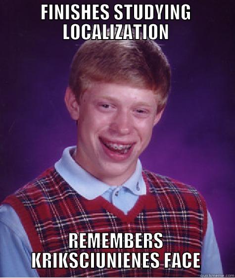 FINISHES STUDYING LOCALIZATION REMEMBERS KRIKSCIUNIENES FACE Bad Luck Brian