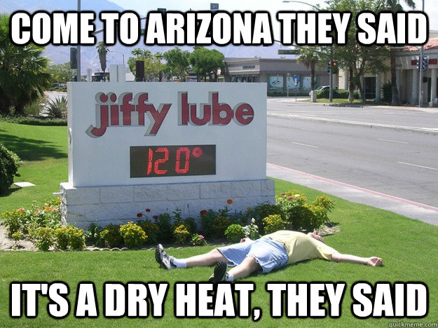 COME TO ARIZONA THEY SAID IT'S A DRY HEAT, THEY SAID - COME TO ARIZONA THEY SAID IT'S A DRY HEAT, THEY SAID  Its not that bad.