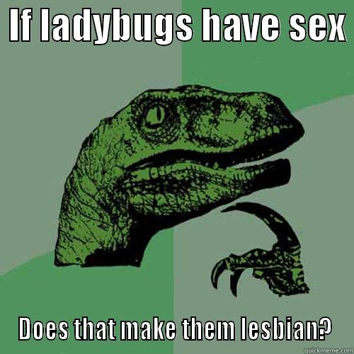  IF LADYBUGS HAVE SEX  DOES THAT MAKE THEM LESBIAN? Philosoraptor