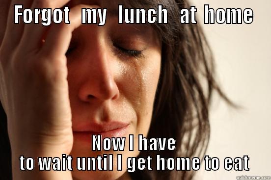 FORGOT   MY   LUNCH   AT  HOME NOW I HAVE TO WAIT UNTIL I GET HOME TO EAT First World Problems