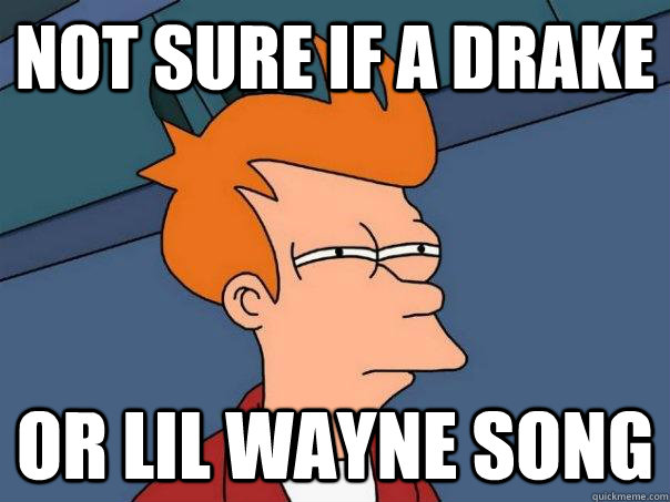 not sure if a Drake or lil wayne song  Futurama Fry