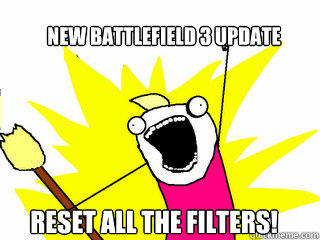 New battlefield 3 update Reset all the filters!  All The Things