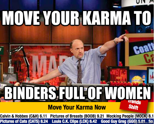 Move your karma to binders full of women - Move your karma to binders full of women  Mad Karma with Jim Cramer