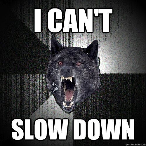 I can't Slow down  Insanity Wolf