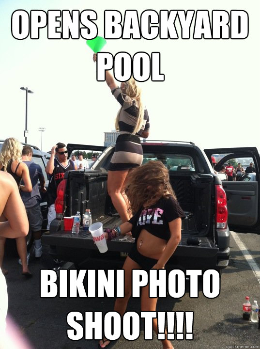 Opens backyard pool Bikini Photo Shoot!!!!  