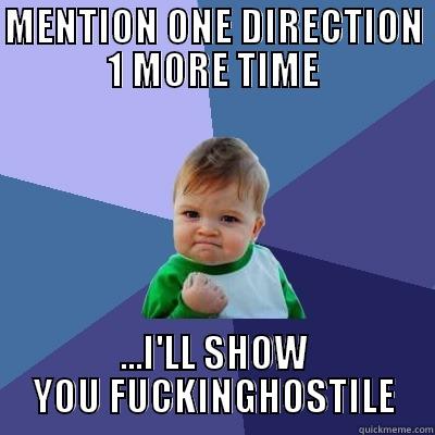 MENTION ONE DIRECTION 1 MORE TIME ...I'LL SHOW YOU FUCKINGHOSTILE Success Kid
