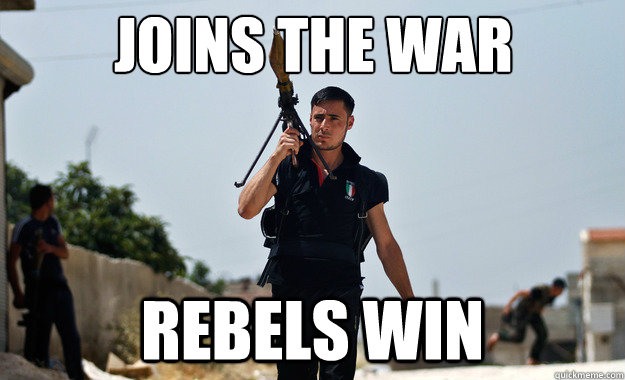 Joins The War rebels win  - Joins The War rebels win   Ridiculously Photogenic Syrian Soldier
