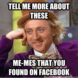 Tell me more about these Me-mes that you found on facebook  Condescending Wonka