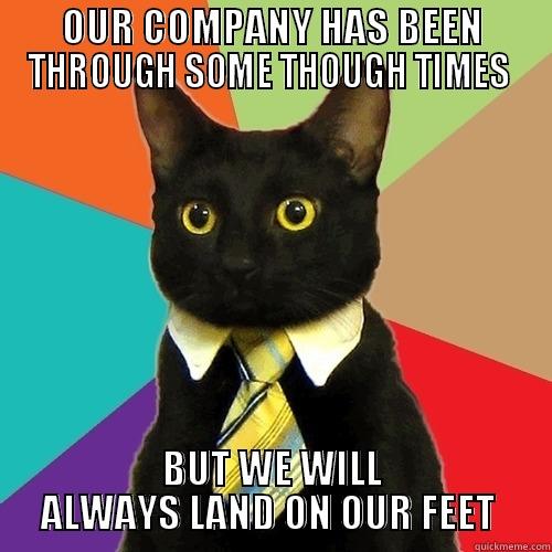 Business Cat on: Staying Profitable in a Bad Economy - OUR COMPANY HAS BEEN THROUGH SOME THOUGH TIMES  BUT WE WILL ALWAYS LAND ON OUR FEET  Misc