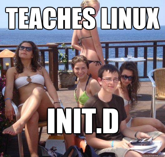 teaches linux init.d  Priority Peter