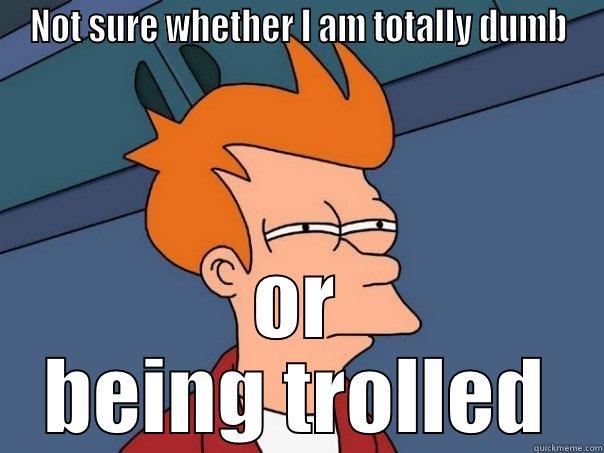 NOT SURE WHETHER I AM TOTALLY DUMB OR BEING TROLLED Futurama Fry
