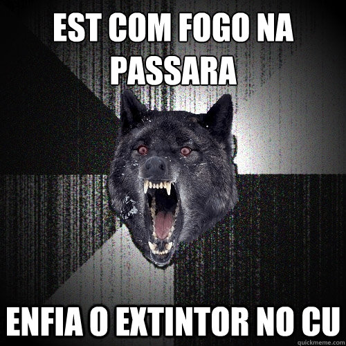 Está com fogo na passara Enfia o extintor no cu  Insanity Wolf