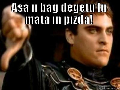 Pizda mati - ASA II BAG DEGETU LU MATA IN PIZDA!  Downvoting Roman