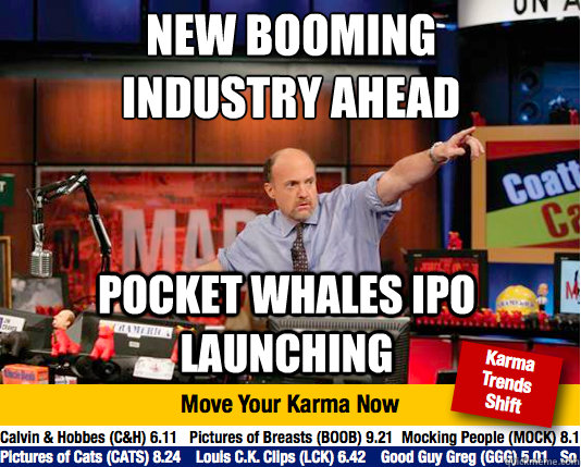 New booming industry ahead
 Pocket whales ipo launching  Mad Karma with Jim Cramer
