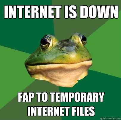 internet is down fap to temporary internet files  Foul Bachelor Frog