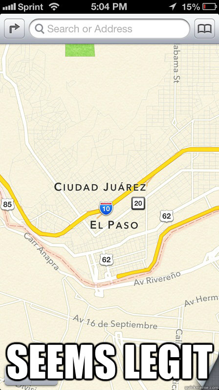  seems legit  Apple Maps Logic