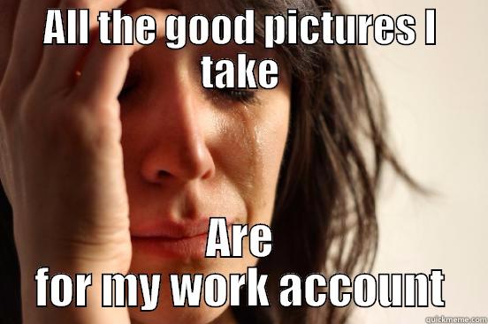 ALL THE GOOD PICTURES I TAKE ARE FOR MY WORK ACCOUNT First World Problems