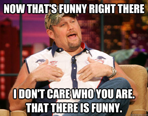 Now that's funny right there I don't care who you are. That there is funny. - Now that's funny right there I don't care who you are. That there is funny.  Scumbag Larry The Cable Guy