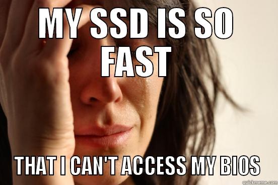 DERP ness - MY SSD IS SO FAST THAT I CAN'T ACCESS MY BIOS First World Problems