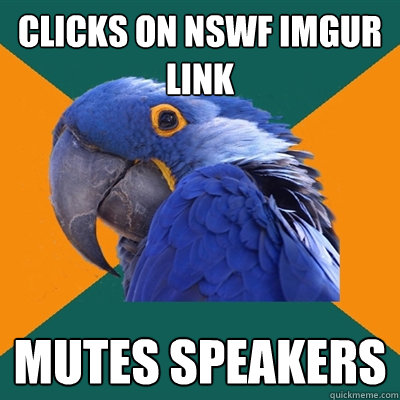 Clicks on NSWF imgur link mutes speakers  Paranoid Parrot