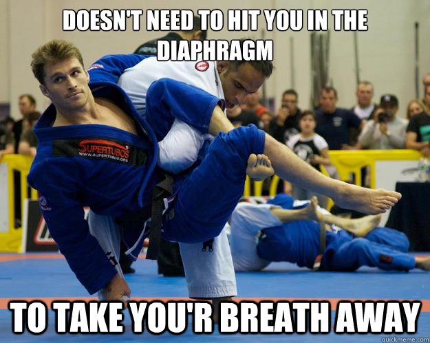 doesn't need to hit you in the diaphragm To take you'r breath away  Ridiculously Photogenic Jiu Jitsu Guy