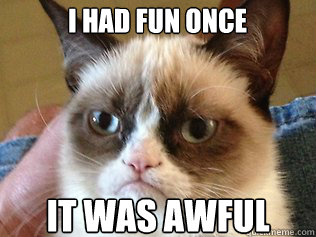 I had fun once It was awful - I had fun once It was awful  Tardar Sauce Grumpy Cat