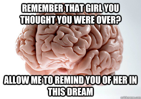 Remember that girl you thought you were over? Allow me to remind you of her in this dream  Scumbag Brain