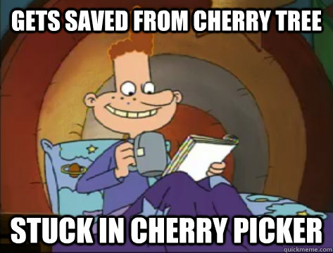 Gets Saved From Cherry Tree Stuck in Cherry Picker  Forever Alone Eugene