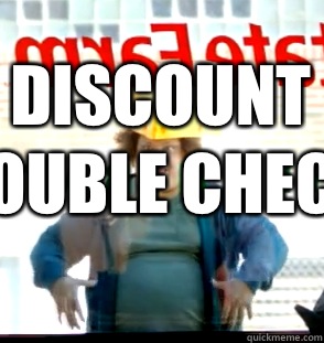 RAWJAS

DISCOUNT DOUBLE CHECK  