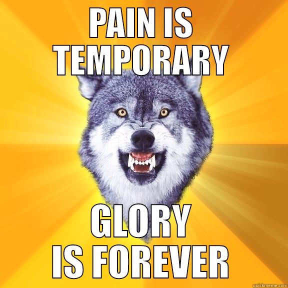 PAIN IS TEMPORARY GLORY IS FOREVER Courage Wolf