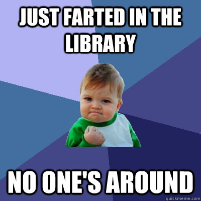 just farted in the library no one's around  Success Kid