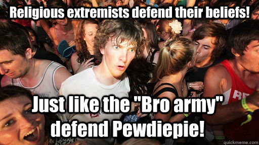 Religious extremists defend their beliefs! Just like the 