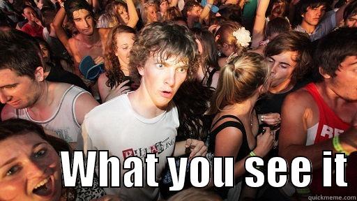          WHAT YOU SEE IT Sudden Clarity Clarence