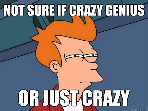Not sure if crazy genius or just crazy  Futurama Fry