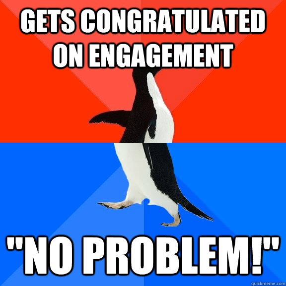 gets congratulated on engagement 
