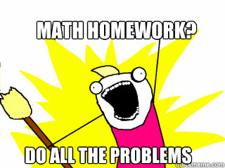  Math homework? Do all the problems  All The Things