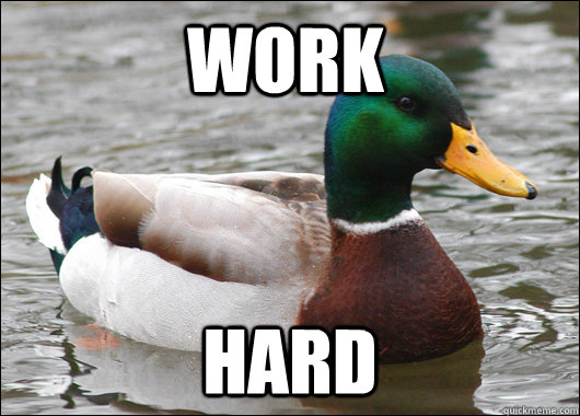 Work hard  Actual Advice Mallard