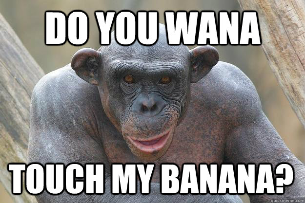 Do you wana Touch my banana?  The Most Interesting Chimp In The World