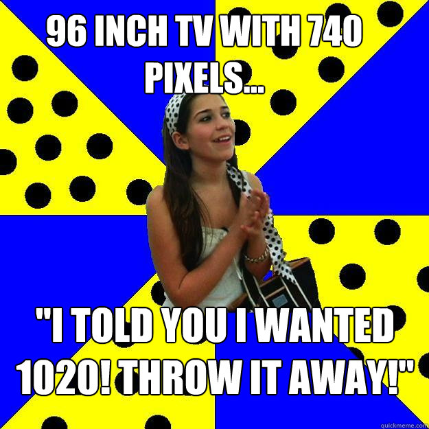 96 inch tv with 740 pixels... 