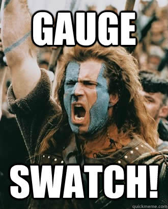 Gauge Swatch!  Braveheart