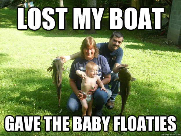 lost my boat gave the baby floaties  