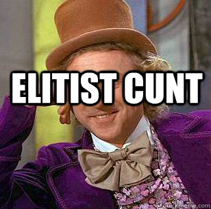 elitist cunt   Condescending Wonka