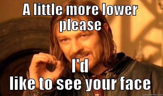 A LITTLE MORE LOWER PLEASE I'D LIKE TO SEE YOUR FACE Boromir
