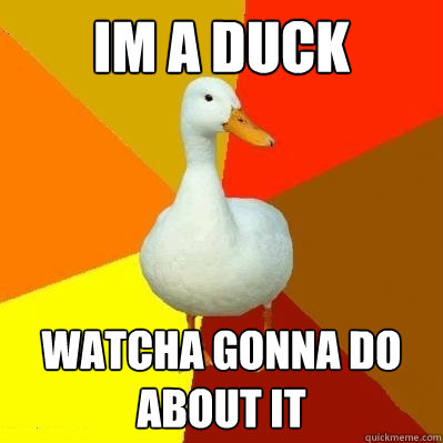 Im a duck Watcha gonna do about it  Tech Impaired Duck
